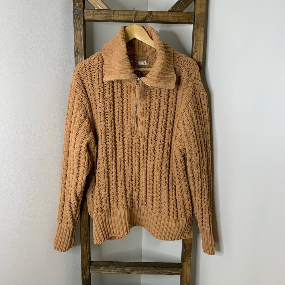 Aerie Tan Knit Pullover Sweater Size M
